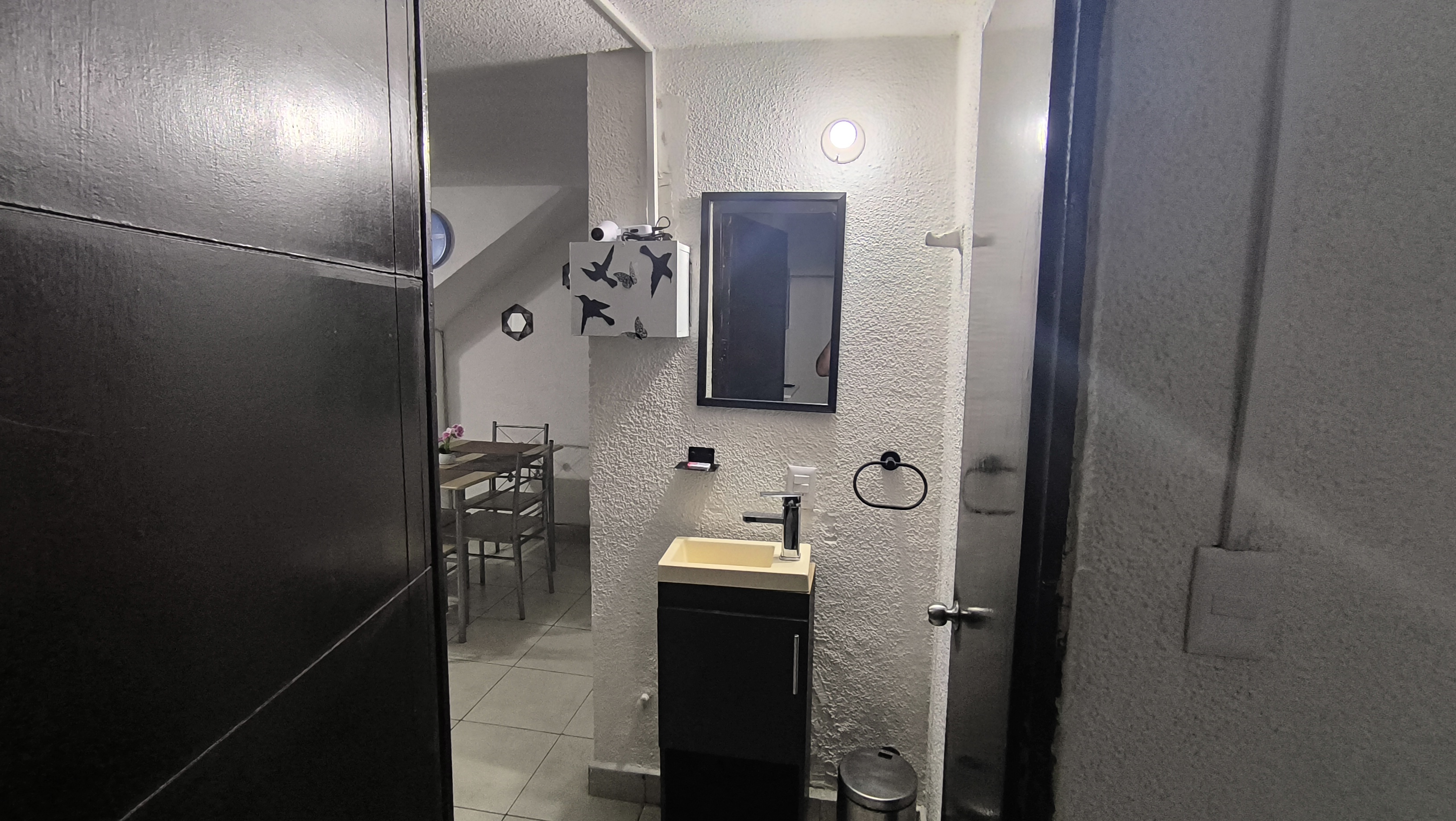 El Loft donde se ve el lavabo. el espejo del baño 1